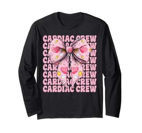 Cardiac Crew Cardiac Nurse VICU ICU CICU Kardiologie Mädchen Mama Langarmshirt Cardiac Crew Cardiac Nurse VICU ICU CICU Kardiologie Mädchen Mama Langarmshirt von Womens Coquette Bow Cardiac Nurse Cardiology Gifts