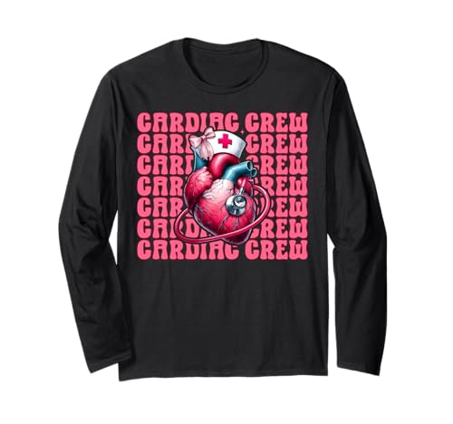 Cardiac Crew Cardiac Nurse VICU ICU CICU Kardiologie Mädchen Mama Langarmshirt Cardiac Crew Cardiac Nurse VICU ICU CICU Kardiologie Mädchen Mama Langarmshirt von Womens Coquette Bow Cardiac Nurse Cardiology Gifts