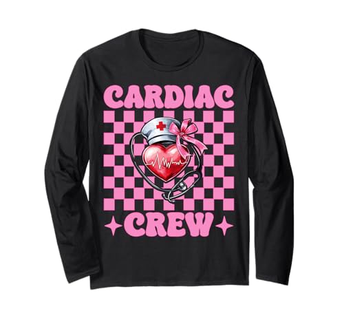 Cardiac Crew Cardiac Nurse VICU ICU CICU Kardiologie Mädchen Mama Langarmshirt von Womens Coquette Bow Cardiac Nurse Cardiology Gifts