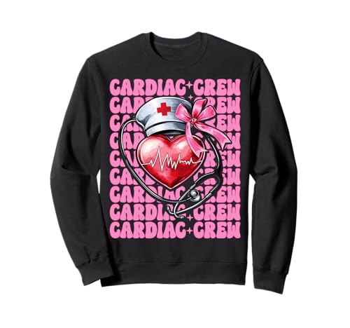 Cardiac Crew Cardiac Nurse VICU ICU CICU Kardiologie Mädchen Mama Sweatshirt Cardiac Crew Cardiac Nurse VICU ICU CICU Kardiologie Mädchen Mama Sweatshirt von Womens Coquette Bow Cardiac Nurse Cardiology Gifts