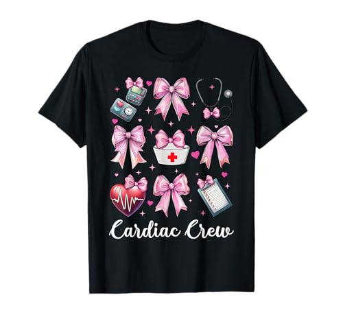 Cardiac Crew Cardiac Nurse VICU ICU CICU Kardiologie Mädchen Mama T-Shirt Cardiac Crew Cardiac Nurse VICU ICU CICU Kardiologie Mädchen Mama T-Shirt von Womens Coquette Bow Cardiac Nurse Cardiology Gifts