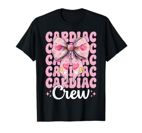Cardiac Crew Cardiac Nurse VICU ICU CICU Kardiologie Mädchen Mama T-Shirt Cardiac Crew Cardiac Nurse VICU ICU CICU Kardiologie Mädchen Mama T-Shirt von Womens Coquette Bow Cardiac Nurse Cardiology Gifts