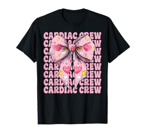 Cardiac Crew Cardiac Nurse VICU ICU CICU Kardiologie Mädchen Mama T-Shirt Cardiac Crew Cardiac Nurse VICU ICU CICU Kardiologie Mädchen Mama T-Shirt von Womens Coquette Bow Cardiac Nurse Cardiology Gifts