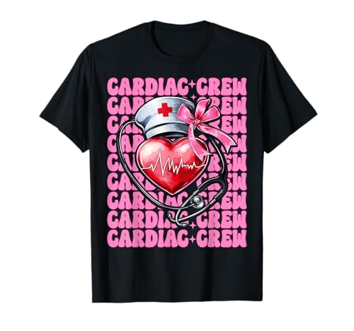 Cardiac Crew Cardiac Nurse VICU ICU CICU Kardiologie Mädchen Mama T-Shirt Cardiac Crew Cardiac Nurse VICU ICU CICU Kardiologie Mädchen Mama T-Shirt von Womens Coquette Bow Cardiac Nurse Cardiology Gifts
