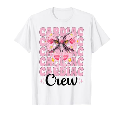 Cardiac Crew Cardiac Nurse VICU ICU CICU Kardiologie Mädchen Mama T-Shirt von Womens Coquette Bow Cardiac Nurse Cardiology Gifts
