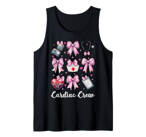Cardiac Crew Cardiac Nurse VICU ICU CICU Kardiologie Mädchen Mama Tank Top Cardiac Crew Cardiac Nurse VICU ICU CICU Kardiologie Mädchen Mama Tank Top von Womens Coquette Bow Cardiac Nurse Cardiology Gifts