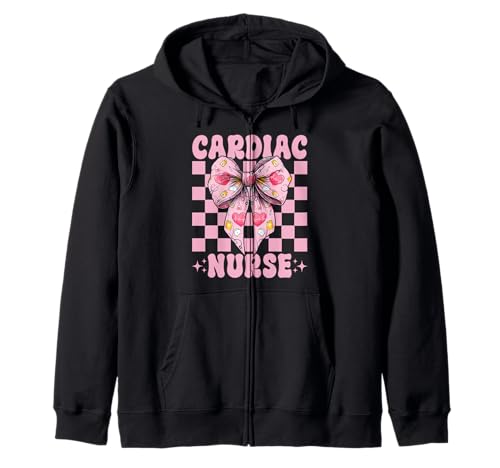 Cardiac Nurse VICU ICU CICU Kardiologie Mädchen Mama Kokette Bogen Kapuzenjacke von Womens Coquette Bow Cardiac Nurse Cardiology Gifts
