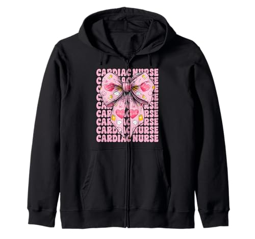 Cardiac Nurse VICU ICU CICU Kardiologie Mädchen Mama Kokette Bogen Kapuzenjacke von Womens Coquette Bow Cardiac Nurse Cardiology Gifts