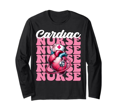 Cardiac Nurse VICU ICU CICU Kardiologie Mädchen Mama Kokette Bogen Langarmshirt Cardiac Nurse VICU ICU CICU Kardiologie Mädchen Mama Kokette Bogen Langarmshirt von Womens Coquette Bow Cardiac Nurse Cardiology Gifts