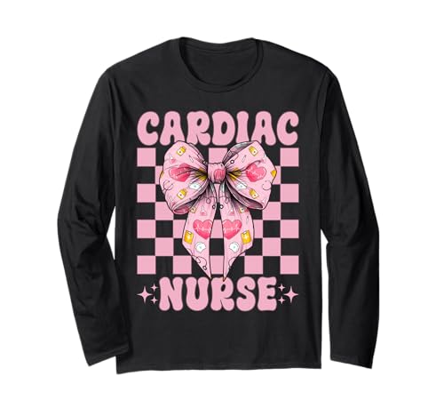 Cardiac Nurse VICU ICU CICU Kardiologie Mädchen Mama Kokette Bogen Langarmshirt Cardiac Nurse VICU ICU CICU Kardiologie Mädchen Mama Kokette Bogen Langarmshirt von Womens Coquette Bow Cardiac Nurse Cardiology Gifts