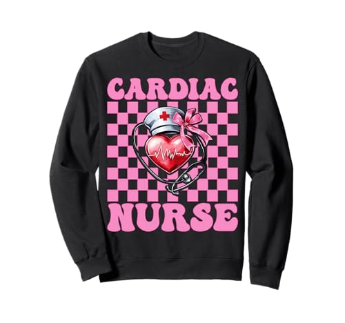 Cardiac Nurse VICU ICU CICU Kardiologie Mädchen Mama Kokette Bogen Sweatshirt Cardiac Nurse VICU ICU CICU Kardiologie Mädchen Mama Kokette Bogen Sweatshirt von Womens Coquette Bow Cardiac Nurse Cardiology Gifts
