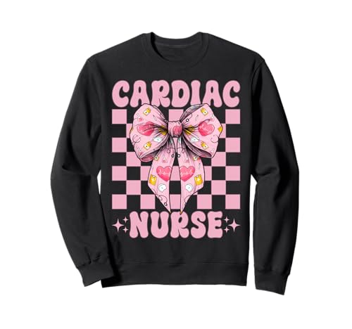 Cardiac Nurse VICU ICU CICU Kardiologie Mädchen Mama Kokette Bogen Sweatshirt Cardiac Nurse VICU ICU CICU Kardiologie Mädchen Mama Kokette Bogen Sweatshirt von Womens Coquette Bow Cardiac Nurse Cardiology Gifts