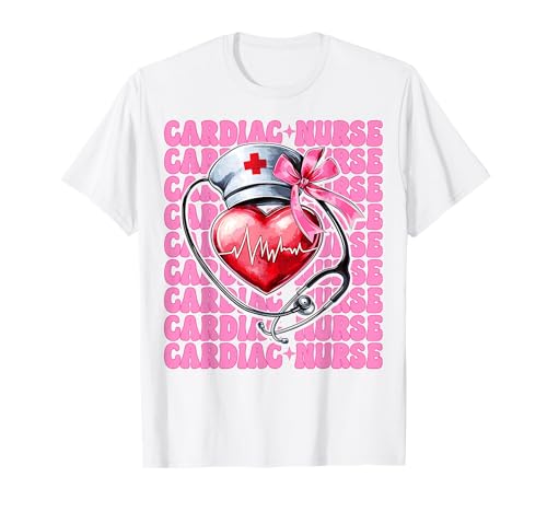 Cardiac Nurse VICU ICU CICU Kardiologie Mädchen Mama Kokette Bogen T-Shirt Cardiac Nurse VICU ICU CICU Kardiologie Mädchen Mama Kokette Bogen T-Shirt von Womens Coquette Bow Cardiac Nurse Cardiology Gifts