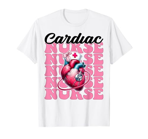 Cardiac Nurse VICU ICU CICU Kardiologie Mädchen Mama Kokette Bogen T-Shirt Cardiac Nurse VICU ICU CICU Kardiologie Mädchen Mama Kokette Bogen T-Shirt von Womens Coquette Bow Cardiac Nurse Cardiology Gifts