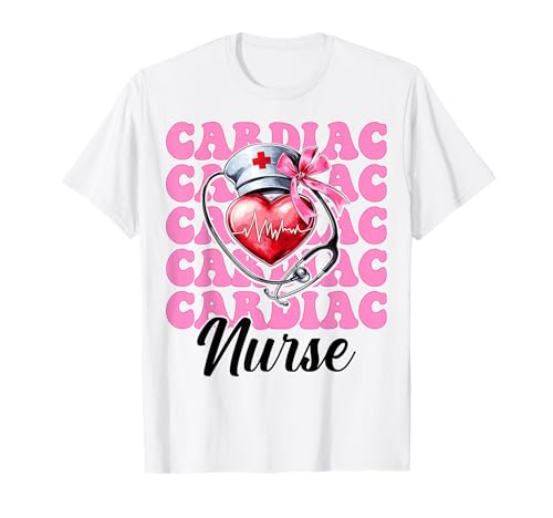 Cardiac Nurse VICU ICU CICU Kardiologie Mädchen Mama Kokette Bogen T-Shirt Cardiac Nurse VICU ICU CICU Kardiologie Mädchen Mama Kokette Bogen T-Shirt von Womens Coquette Bow Cardiac Nurse Cardiology Gifts