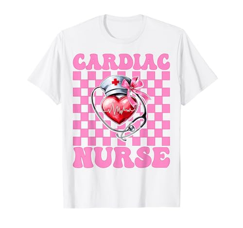 Cardiac Nurse VICU ICU CICU Kardiologie Mädchen Mama Kokette Bogen T-Shirt von Womens Coquette Bow Cardiac Nurse Cardiology Gifts