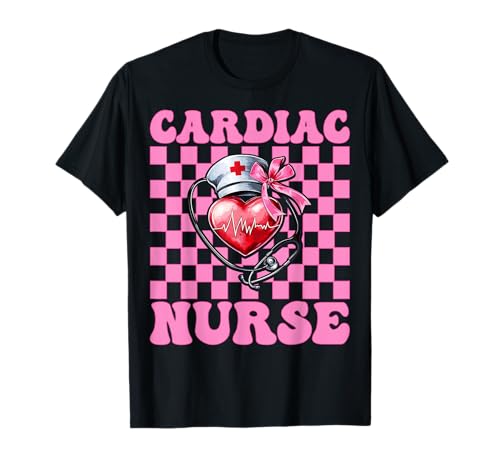 Cardiac Nurse VICU ICU CICU Kardiologie Mädchen Mama Kokette Bogen T-Shirt Cardiac Nurse VICU ICU CICU Kardiologie Mädchen Mama Kokette Bogen T-Shirt von Womens Coquette Bow Cardiac Nurse Cardiology Gifts
