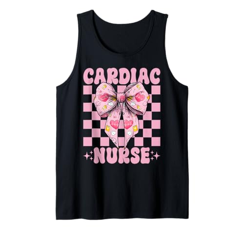 Cardiac Nurse VICU ICU CICU Kardiologie Mädchen Mama Kokette Bogen Tank Top von Womens Coquette Bow Cardiac Nurse Cardiology Gifts