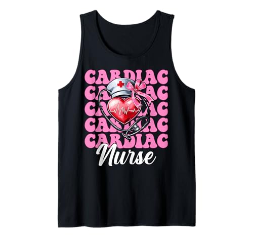 Cardiac Nurse VICU ICU CICU Kardiologie Mädchen Mama Kokette Bogen Tank Top von Womens Coquette Bow Cardiac Nurse Cardiology Gifts