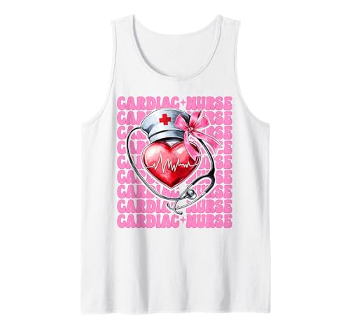 Cardiac Nurse VICU ICU CICU Kardiologie Mädchen Mama Kokette Bogen Tank Top von Womens Coquette Bow Cardiac Nurse Cardiology Gifts