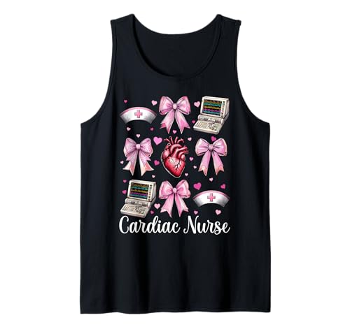 Cardiac Nurse VICU ICU CICU Kardiologie Mädchen Mama Kokette Bogen Tank Top Cardiac Nurse VICU ICU CICU Kardiologie Mädchen Mama Kokette Bogen Tank Top von Womens Coquette Bow Cardiac Nurse Cardiology Gifts