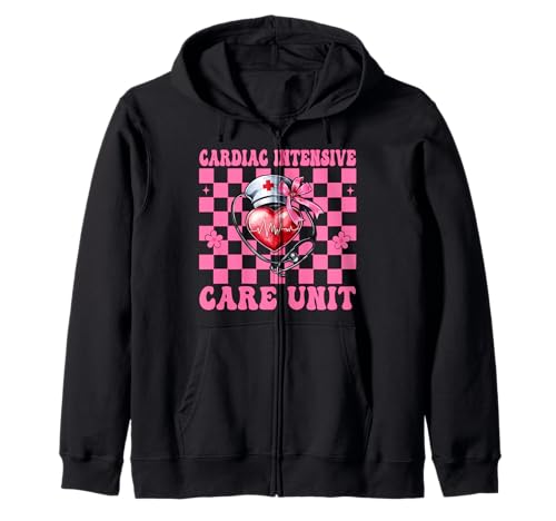 Herz-Intensivstation Herzkrankenschwester VICU ICU CICU Girl Kapuzenjacke von Womens Coquette Bow Cardiac Nurse Cardiology Gifts