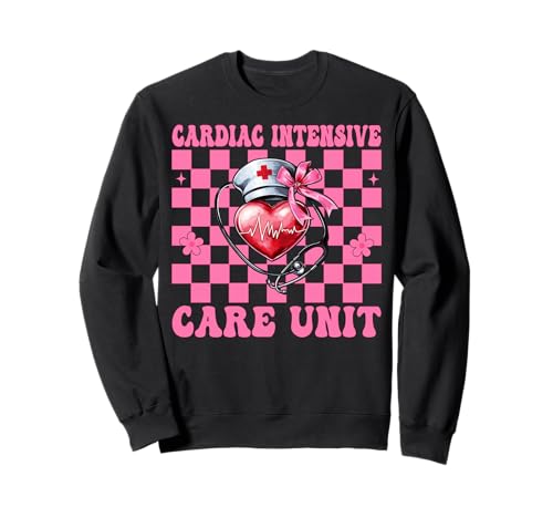 Herz-Intensivstation Herzkrankenschwester VICU ICU CICU Girl Sweatshirt Herz-Intensivstation Herzkrankenschwester VICU ICU CICU Girl Sweatshirt von Womens Coquette Bow Cardiac Nurse Cardiology Gifts