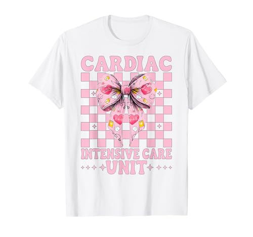 Herz-Intensivstation Herzkrankenschwester VICU ICU CICU Girl T-Shirt Herz-Intensivstation Herzkrankenschwester VICU ICU CICU Girl T-Shirt von Womens Coquette Bow Cardiac Nurse Cardiology Gifts