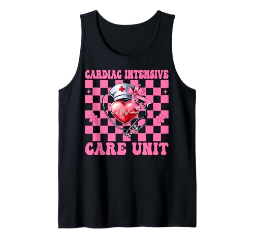 Herz-Intensivstation Herzkrankenschwester VICU ICU CICU Girl Tank Top Herz-Intensivstation Herzkrankenschwester VICU ICU CICU Girl Tank Top von Womens Coquette Bow Cardiac Nurse Cardiology Gifts