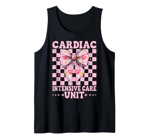 Herz-Intensivstation Herzkrankenschwester VICU ICU CICU Girl Tank Top von Womens Coquette Bow Cardiac Nurse Cardiology Gifts