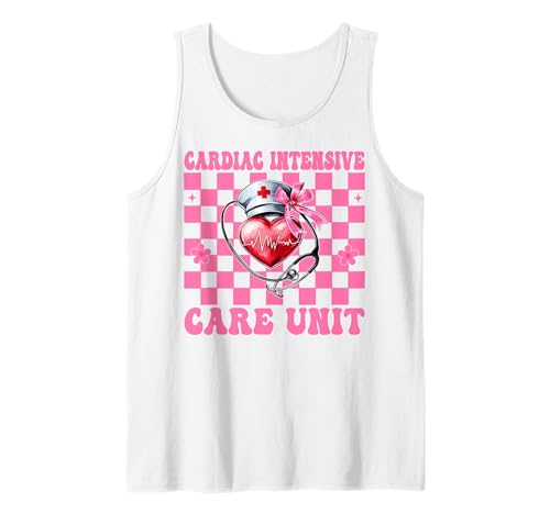 Herz-Intensivstation Herzkrankenschwester VICU ICU CICU Girl Tank Top Herz-Intensivstation Herzkrankenschwester VICU ICU CICU Girl Tank Top von Womens Coquette Bow Cardiac Nurse Cardiology Gifts