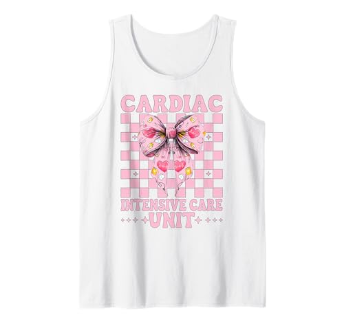 Herz-Intensivstation Herzkrankenschwester VICU ICU CICU Girl Tank Top Herz-Intensivstation Herzkrankenschwester VICU ICU CICU Girl Tank Top von Womens Coquette Bow Cardiac Nurse Cardiology Gifts