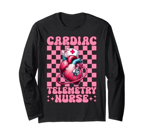 Herz-Telemetrie Krankenschwester Herzkrankenschwester VICU ICU CICU Mädchen Mama Langarmshirt Herz-Telemetrie Krankenschwester Herzkrankenschwester VICU ICU CICU Mädchen Mama Langarmshirt von Womens Coquette Bow Cardiac Nurse Cardiology Gifts