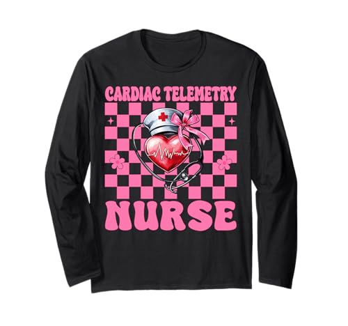 Herz-Telemetrie Krankenschwester Herzkrankenschwester VICU ICU CICU Mädchen Mama Langarmshirt Herz-Telemetrie Krankenschwester Herzkrankenschwester VICU ICU CICU Mädchen Mama Langarmshirt von Womens Coquette Bow Cardiac Nurse Cardiology Gifts