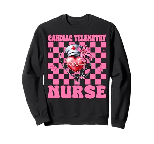 Herz-Telemetrie Krankenschwester Herzkrankenschwester VICU ICU CICU Mädchen Mama Sweatshirt Herz-Telemetrie Krankenschwester Herzkrankenschwester VICU ICU CICU Mädchen Mama Sweatshirt von Womens Coquette Bow Cardiac Nurse Cardiology Gifts