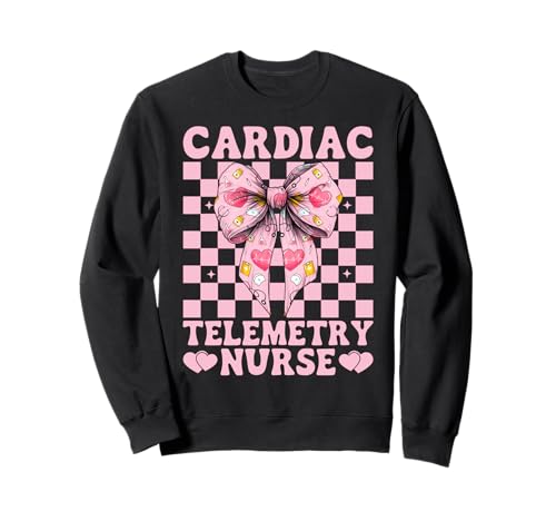 Herz-Telemetrie Krankenschwester Herzkrankenschwester VICU ICU CICU Mädchen Mama Sweatshirt von Womens Coquette Bow Cardiac Nurse Cardiology Gifts
