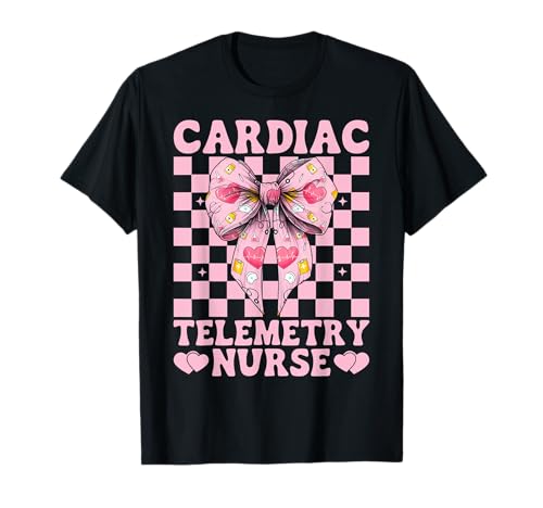 Herz-Telemetrie Krankenschwester Herzkrankenschwester VICU ICU CICU Mädchen Mama T-Shirt Herz-Telemetrie Krankenschwester Herzkrankenschwester VICU ICU CICU Mädchen Mama T-Shirt von Womens Coquette Bow Cardiac Nurse Cardiology Gifts