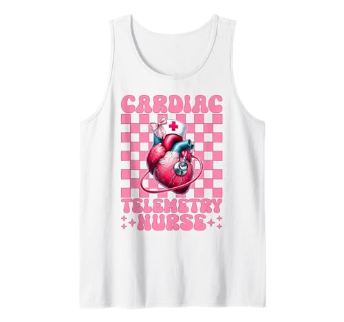 Herz-Telemetrie Krankenschwester Herzkrankenschwester VICU ICU CICU Mädchen Mama Tank Top Herz-Telemetrie Krankenschwester Herzkrankenschwester VICU ICU CICU Mädchen Mama Tank Top von Womens Coquette Bow Cardiac Nurse Cardiology Gifts