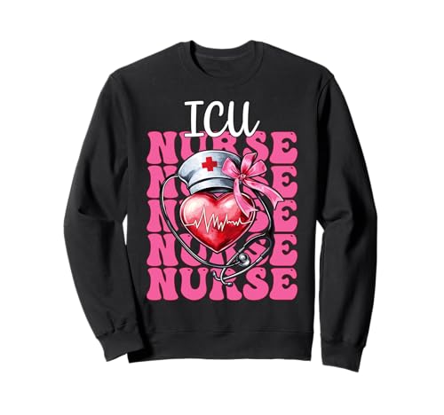 ICU Krankenschwester Herzkrankenschwester VICU CICU Kardiologie Mädchen Mama Sweatshirt ICU Krankenschwester Herzkrankenschwester VICU CICU Kardiologie Mädchen Mama Sweatshirt von Womens Coquette Bow Cardiac Nurse Cardiology Gifts