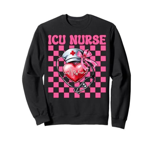 ICU Krankenschwester Herzkrankenschwester VICU CICU Kardiologie Mädchen Mama Sweatshirt ICU Krankenschwester Herzkrankenschwester VICU CICU Kardiologie Mädchen Mama Sweatshirt von Womens Coquette Bow Cardiac Nurse Cardiology Gifts