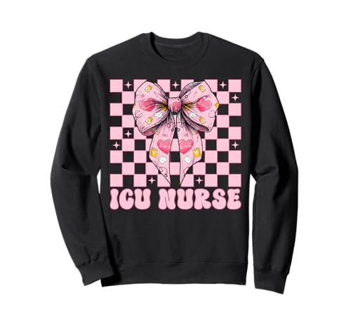 ICU Krankenschwester Herzkrankenschwester VICU CICU Kardiologie Mädchen Mama Sweatshirt ICU Krankenschwester Herzkrankenschwester VICU CICU Kardiologie Mädchen Mama Sweatshirt von Womens Coquette Bow Cardiac Nurse Cardiology Gifts