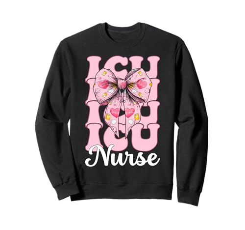 ICU Krankenschwester Herzkrankenschwester VICU CICU Kardiologie Mädchen Mama Sweatshirt ICU Krankenschwester Herzkrankenschwester VICU CICU Kardiologie Mädchen Mama Sweatshirt von Womens Coquette Bow Cardiac Nurse Cardiology Gifts