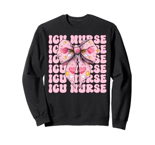 ICU Krankenschwester Herzkrankenschwester VICU CICU Kardiologie Mädchen Mama Sweatshirt ICU Krankenschwester Herzkrankenschwester VICU CICU Kardiologie Mädchen Mama Sweatshirt von Womens Coquette Bow Cardiac Nurse Cardiology Gifts
