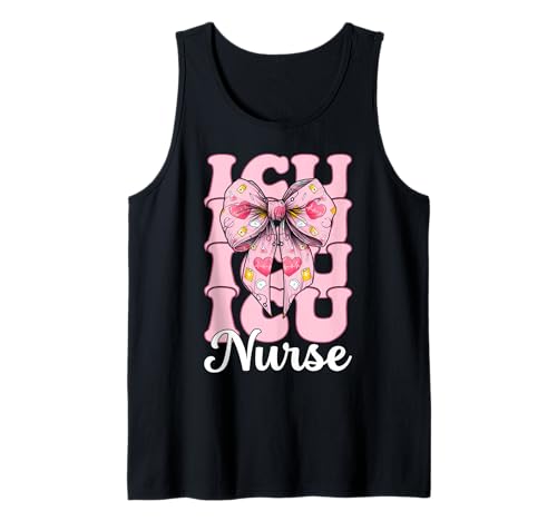 ICU Krankenschwester Herzkrankenschwester VICU CICU Kardiologie Mädchen Mama Tank Top ICU Krankenschwester Herzkrankenschwester VICU CICU Kardiologie Mädchen Mama Tank Top von Womens Coquette Bow Cardiac Nurse Cardiology Gifts