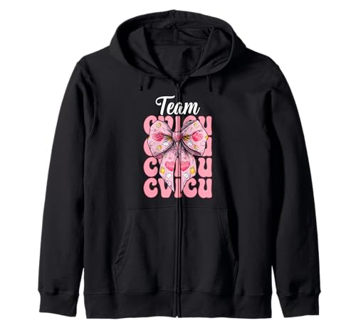 Team CVICU Herzkrankenschwester VICU ICU CICU Kardiologie Mädchen Mama Kapuzenjacke von Womens Coquette Bow Cardiac Nurse Cardiology Gifts