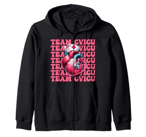 Team CVICU Herzkrankenschwester VICU ICU CICU Kardiologie Mädchen Mama Kapuzenjacke von Womens Coquette Bow Cardiac Nurse Cardiology Gifts