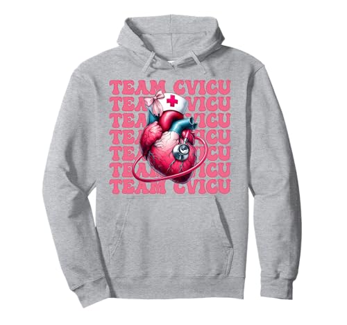 Team CVICU Herzkrankenschwester VICU ICU CICU Kardiologie Mädchen Mama Pullover Hoodie Team CVICU Herzkrankenschwester VICU ICU CICU Kardiologie Mädchen Mama Pullover Hoodie von Womens Coquette Bow Cardiac Nurse Cardiology Gifts