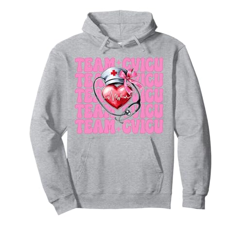 Team CVICU Herzkrankenschwester VICU ICU CICU Kardiologie Mädchen Mama Pullover Hoodie Team CVICU Herzkrankenschwester VICU ICU CICU Kardiologie Mädchen Mama Pullover Hoodie von Womens Coquette Bow Cardiac Nurse Cardiology Gifts