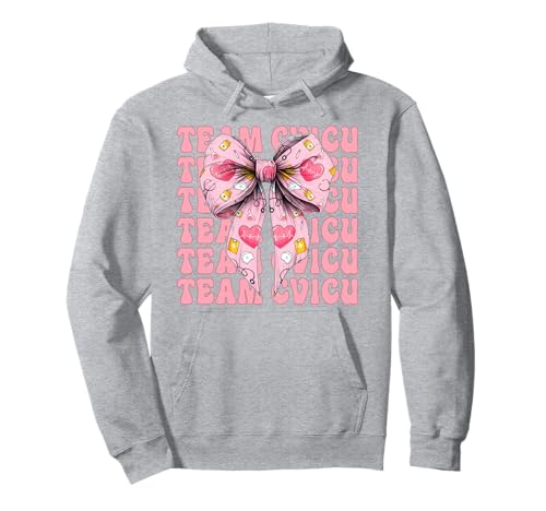 Team CVICU Herzkrankenschwester VICU ICU CICU Kardiologie Mädchen Mama Pullover Hoodie Team CVICU Herzkrankenschwester VICU ICU CICU Kardiologie Mädchen Mama Pullover Hoodie von Womens Coquette Bow Cardiac Nurse Cardiology Gifts