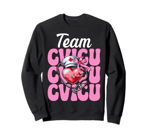 Team CVICU Herzkrankenschwester VICU ICU CICU Kardiologie Mädchen Mama Sweatshirt Team CVICU Herzkrankenschwester VICU ICU CICU Kardiologie Mädchen Mama Sweatshirt von Womens Coquette Bow Cardiac Nurse Cardiology Gifts